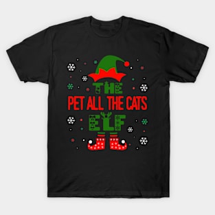 Family Christmas Matching Squad Outfit Elf Funny Cat Lover T-Shirt